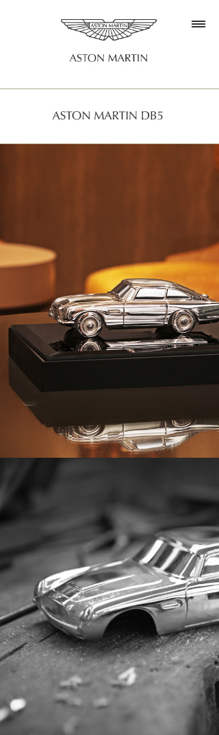 Silver by Aston Martin db5 website